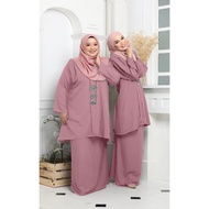 Baju Kurung Kebarung Blush Pink Ironless Saiz S - 5XL Plain Loose Plus Size Ready Stock Raya Sale Baju Raya 2024 Viral