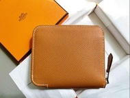 Hermes Silk'in Compact Wallet - Gold Color 金棕色  絲巾短夾