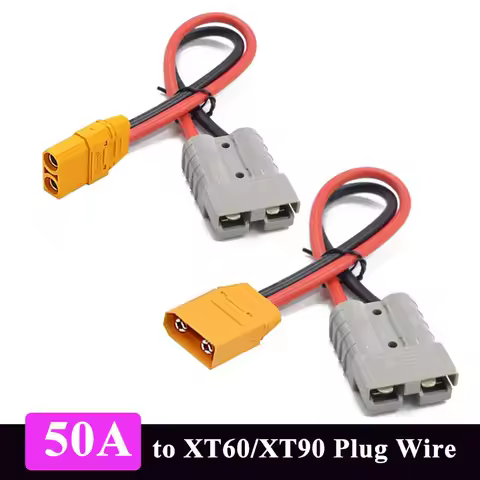 XT60 XT90 Connector to 50A Charging Line 50A Plug to XT60/XT90 Male/Female Aircraft Model Lithium Ba