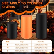 3 Pcs Cylinder Covers Pedestal Stand Cover Spandex Cylinder Stand Black Orange Cylinder Plinth Stand