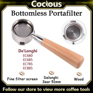 DeLonghi Bottomless Portafilter for Delonghi EC680/EC685/EC785/EC885 51mm 3Ear Stainless Steel