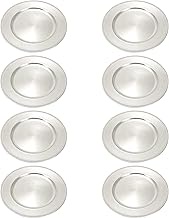 Deco 79 Glam Melamine Charger, Set of 8 13"D, Silver