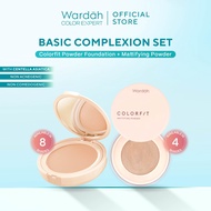 Basic Complexion Set - Colorfit Powder Foundation+Mattifying Face Powder Centella Asiatica,Non Acneg