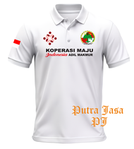 Kaos Polo Shirt Koperasi Merah Putih Lengan Pendek katun Pique Kekinian Sablon DTF