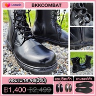 BKKCOMBAT รองเท้าคอมแบทตะขอ รหัส 611 มีซิป สูง 10 นิ้ว เหมาะกับทหาร ตำรวจ ยุทธวิธี Combat Boots {หนังวัวแท้ 100%}