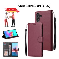 Case SAMSUNG A13 5G FLIP COVER LEATHER CASE FLIP CASE WALLET CASING WALLET CASING HP SILICONE