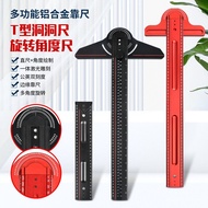Right Angle Ruler Triangle Ruler Woodworking Scribing Ruler Scriber Angle Ruler Aluminum Alloy Ruler