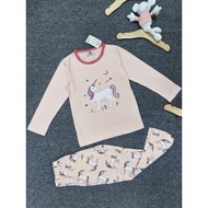 Unicorn orange long-sleeved baby girl outfit 1741