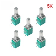 YTDMEN | 5PCS RK097N 8Pin RK097 5K 10K 20K 50K 100K B5K with A Switch Audio Shaft 15mm Amplifier Sea