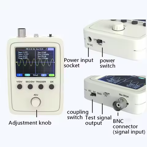 Oscilloscope Kit DSO138 Upgraded Version DSO150 Electronic Training Teaching DIY Set With Probe Powe