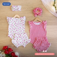 3-15 MONTHS BABY SET JEJE BABY ROMPER INCLUDING HEADBAND by LITTLE KODA (3 IN 1 SET) (SNI) newborn b
