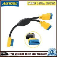(✅จัดส่งจากประเทศไทย+รับประกัน3ปี✅) AUTOOL 35ซม.OBD2สายรถ OBD2อะแดปเตอร์1ถึง2 Splitter 16pin OBDII ช