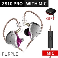 KZ ZS10 Pro 4BA + 1DDหูฟังไฮบริดGAMINGพูดชุดหูฟังBASSหูฟังHIFI IN-ชุดหูฟังแบบสวมศีรษะไมโครโฟนหูฟังหร