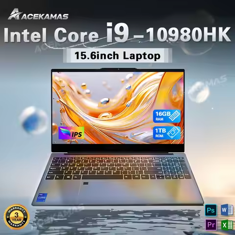 ACEKAMAS 2026 15.6" Portable Laptop Computer Intel Core i9 10980HK Windows 11 Pro 16GB DDR4 1TB SSD