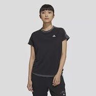 ADIDAS MHE LAYERED T 雙層 女短袖上衣-黑灰-GM8809 M 黑色