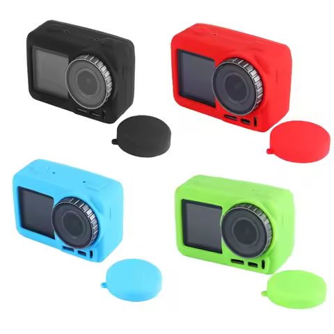 2 In1 Silicone Case + Lens Cap Dust-proof Anti-scratch Protection Cover for DJI Osmo Action 1 Camera