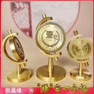 4QDD 赚它一个亿摆件 1 Billion Coin Revolving Ornament Feng Shui Tembaga Putar Kereta Pejabat Dekorasi Meja 