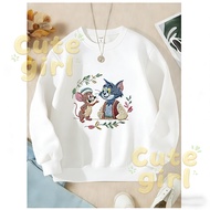 READY STOCK COD🚀Kid's fashion sweatshirt|cat catches the mouse| Girls' long-sleeve sweater|Size90-15