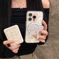 Small Floral Bow Magnetic Bracket Card Holder Suitable for Apple iPhone15promax/14pro Phone Case 13p