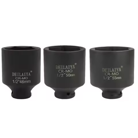 Deep Impact Sockets 1/2" Inch Drive Metric Air Pneumatic Socket Wrench Head 40mm 42mm 43mm 44mm 45mm