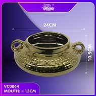 PREMIUM GOLD VASE / CERAMIC VASE / PASU EMAS / PASU ORKID / FLOWER POT / PASU CERAMIK / VC0864