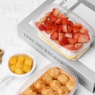 280ml / 500ml Transparent Plastic Cup Cake Square Food Container with Lid / Bekas Cake untuk Kek Tir