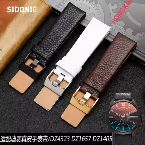Genuine Leather Watchband for Diesel Watch Belt DZ7257 1657 4323 7314 7313 7371 Straps 22 24 26 27 2