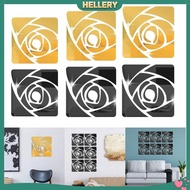 [HellerySG] Mirror Decal Flower Pattern Wall Sticker Wall Decoration Self Sticky Peel and Paste Floral Art Decal for Tiles, Walls, Doors