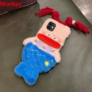 3D Cute Fur Mermaid Girls Gift Case For Xiaomi Redmi Note 14 13 14S 14C 13C A5 A4 A3 14T M7 X7 Winte