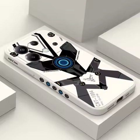 Black Wing Mecha Phone Case For Xiaomi Poco F8 F7 X7 X6 F6 M6 M5 M5S F5 X5 F4 X4 M4 F3 X3 Ultra Pro 