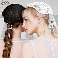 Bridal Lace Headscarf Floral Pattern Muslim Veil Wedding Bridal Costume Headgear