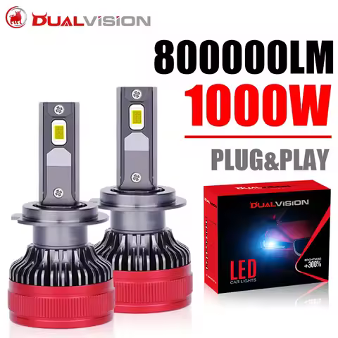 Dualvision H7 LED F5 F5C LED H4 1000W 800000LM Canbus 5570 CSP H11 H1 H8 9012 HIR2 9005 9006 HB3 HB4