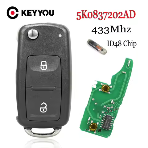 KEYYOU 2 Buttons Remote Key For VW Volkswagen GOLF PASSAT Tiguan Polo Jetta Beetle 5K0 837 202AD 5K0