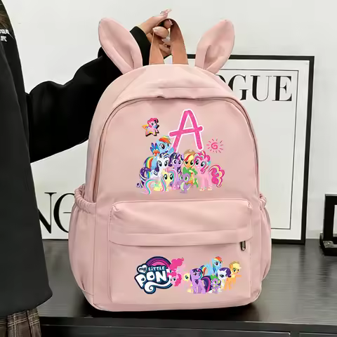 My Little Pony Backpack Anime Kawaii letter Knapsack Teenager Cartoon Boy Girl School Bag Book Bag R