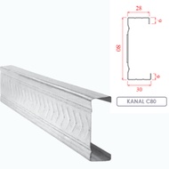 rangka atap baja ringan galvalume kanal C 80 - 6 meter