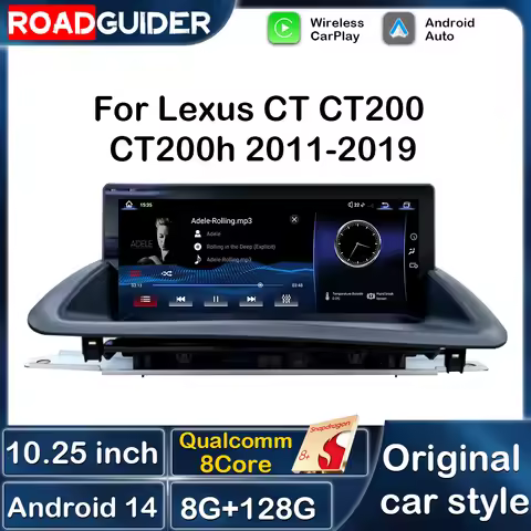 Android 14 Car Radio CarPlay For Lexus CT CT200 CT200h 2012-2020 GPS Navigation Snapdragon 8+128G Mu