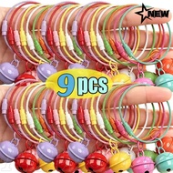 [24H] 9‑3Pcs Colorful Bell Keychain Pendant ‑ Cartoon Bell Keyring ‑ Couple Friends Key Chain ‑ Bag 