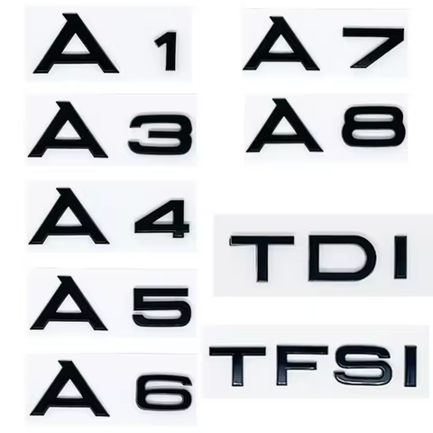 3D ABS A1 A3 A4 A5 A6 A7 A8 TDI TFSI Logo Emblem Auto Badge Trunk Decal For Car Fender Sticker Acces