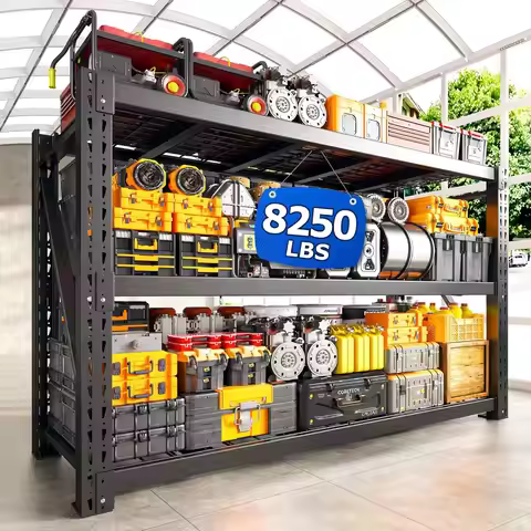 8250LBS Heavy Duty Garage Shelving,Storage Shelves Industrial Metal Shelving, 3-Tier Adjustable Shel