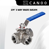 SUS304 3 Way Ball Valve Stailess steel (3 Way Ball Valve) DN 20 3/4"