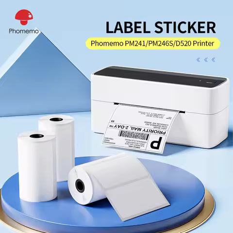 Phomemo Round Square Thermal Label Sticker Shipping Labels Color Adhesive Paper for Adress Suitable 