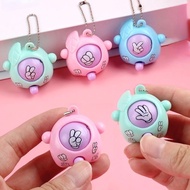5pcs  Mini Mora Device Fair Finger-guessing Game Toys Rock Paper Scissors Toy Key Ring Alarm Clock Shape Exquisite Keychain Kids
