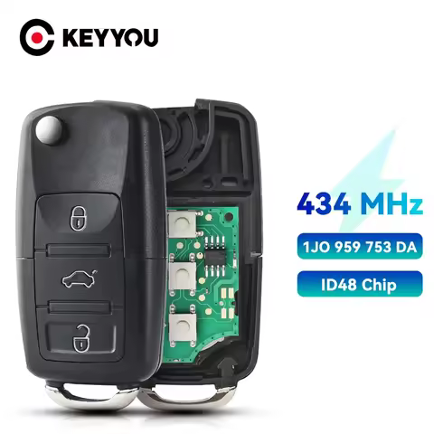 KEYYOU 1J0959753DA HLO 1J0 959 753 DA Remote Car Key 434Mhz ID48 Chip For Volkswagen VW Beetle Bora 