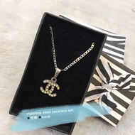 Channel stainless steel necklace set