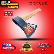 100% ORIGINAL DOCKER AXE WITH WOODEN HANDLE / KAPAK HULU KAYU / DROP FORGED STEEL AXE/ KAPAK KAYU/  
