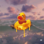 TLP Reflective Car Sticker Smile Yellow Duck Graffiti Flowing Paint Cute Animal Duck Duck Waterproof