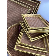 Set of 4 Square Tamboirs 25X25 30X30 35X35 40X40 Bamboo Tamboir Box