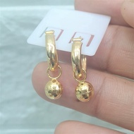 With Sign Used As Gold Smooth Ball Bead Earrings High Quality Drop Shape Long lasting, comfortable b