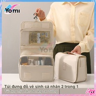 Cosmetic bag with hanger, foldable travel bag, many compartments, can hold many personal items and c