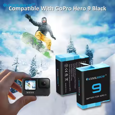 Battery for Gopro Hero 9 / 10 / 11 /12 Battery 1800mAh Digital for Gopro Hero 9 Black Batteria Actio